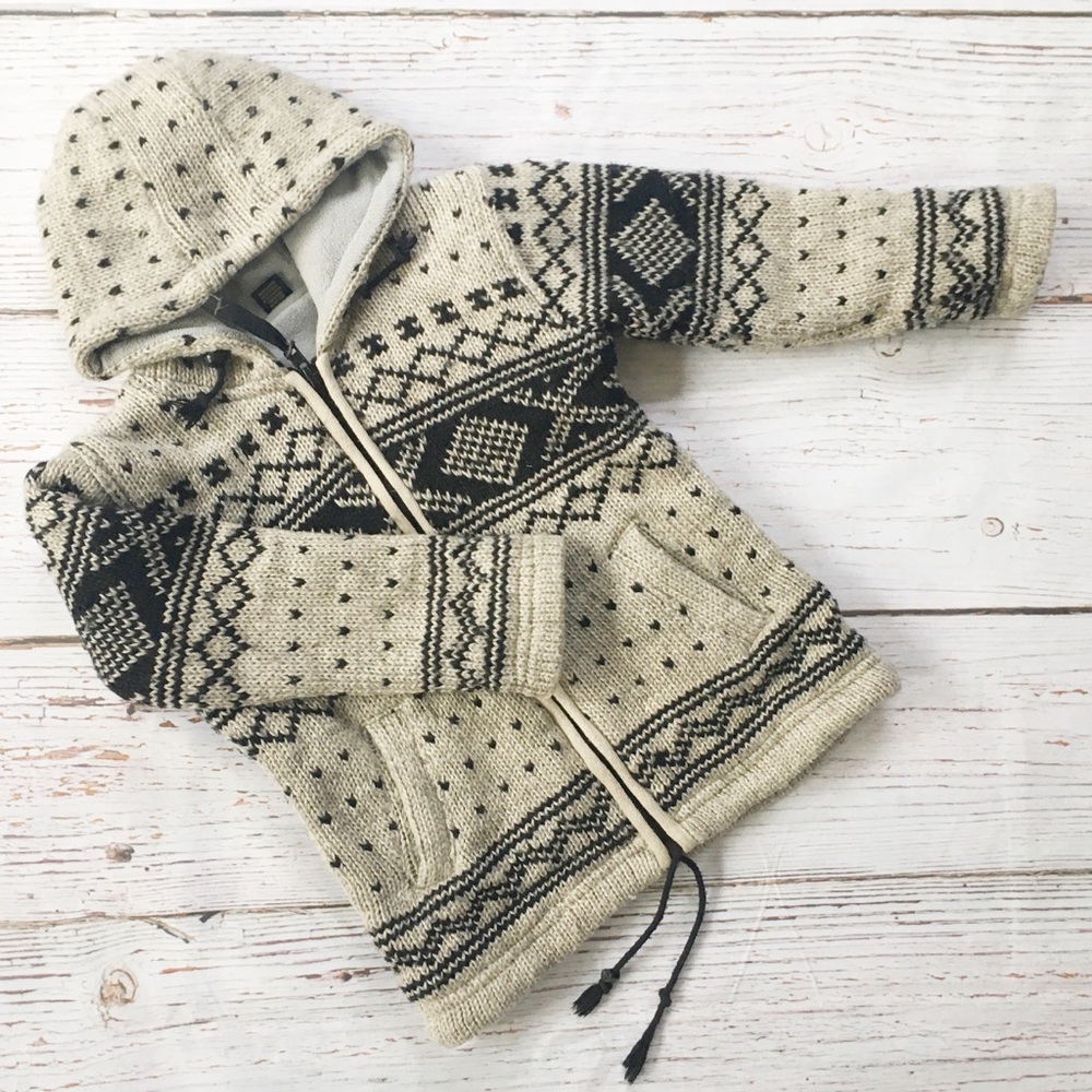 Alpaca 🦙 Wool Fleece Lined Hoodie EUC